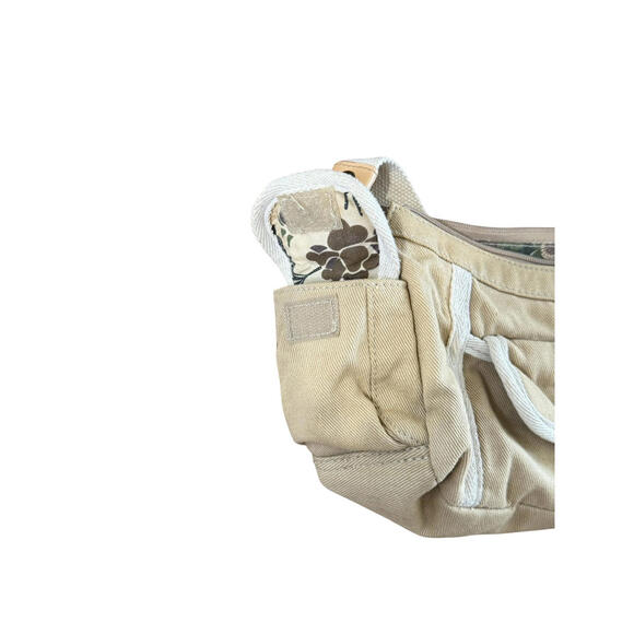 Levi's Shoulder Bag Womens Medium Beige Canvas Floral Lined Zip Cotton Purse - Picture 5 of 9